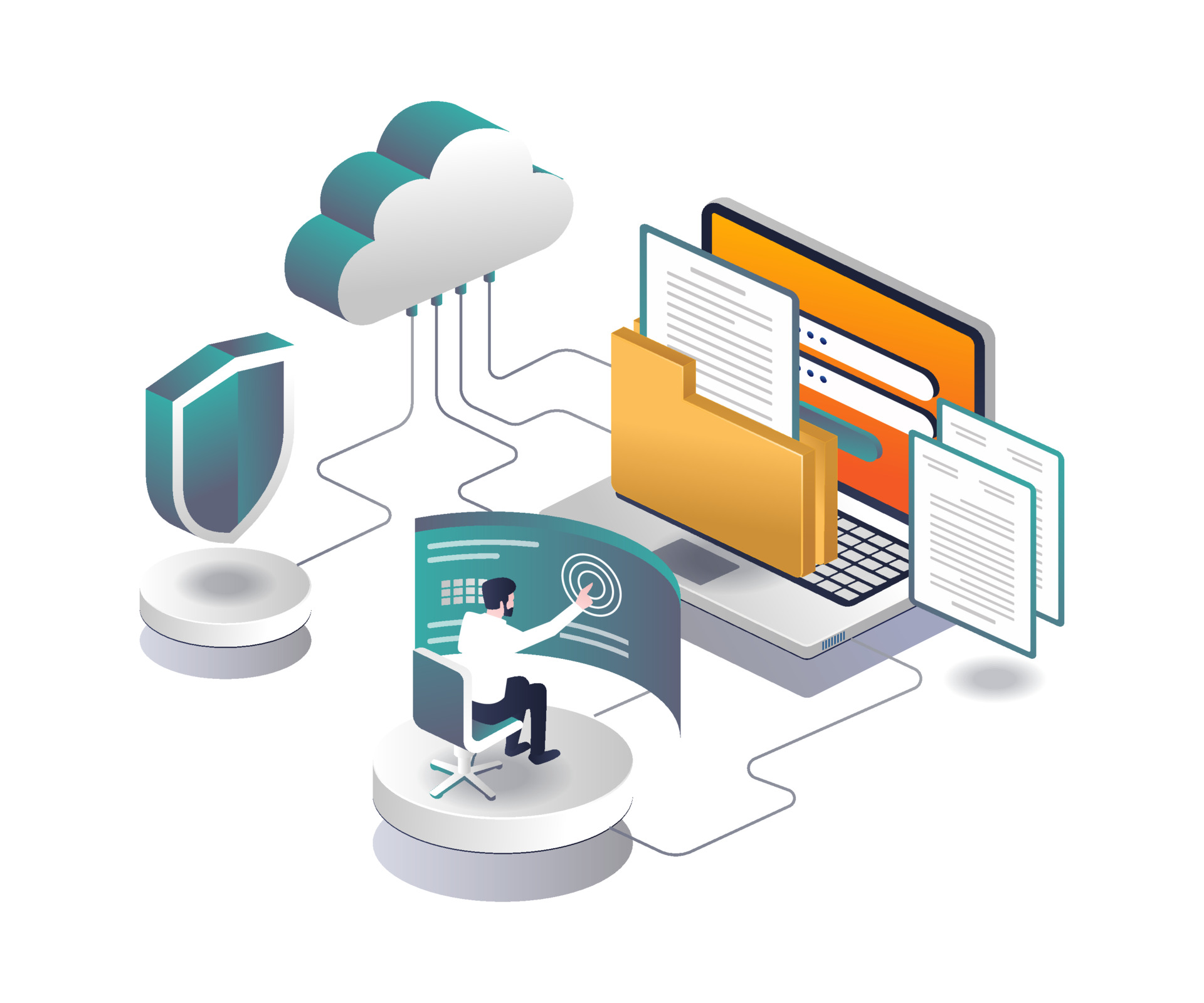 Email security computer and cloud server Vecteezy Email Security Computer And Cloud Server